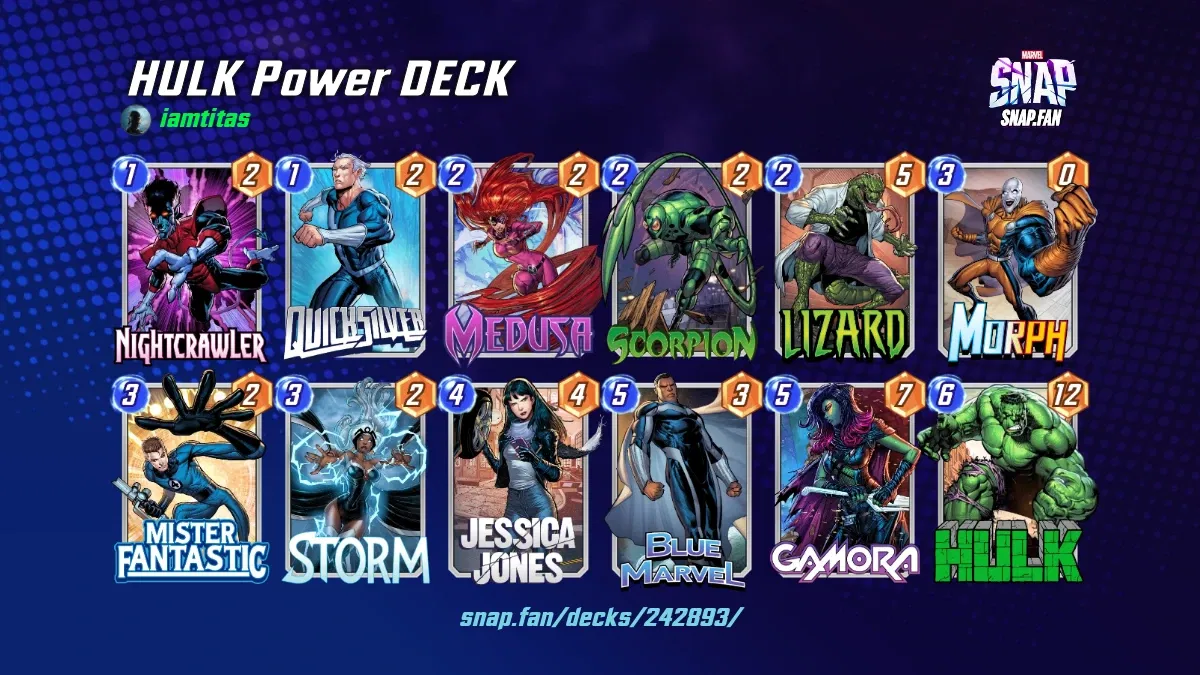 HULK Power DECK by iamtitas Marvel Snap Decks snap.fan