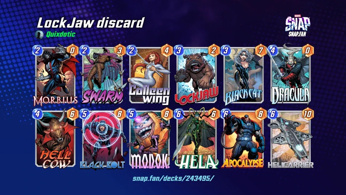 LockJaw discard by Quixdotic Marvel Snap Decks snap.fan