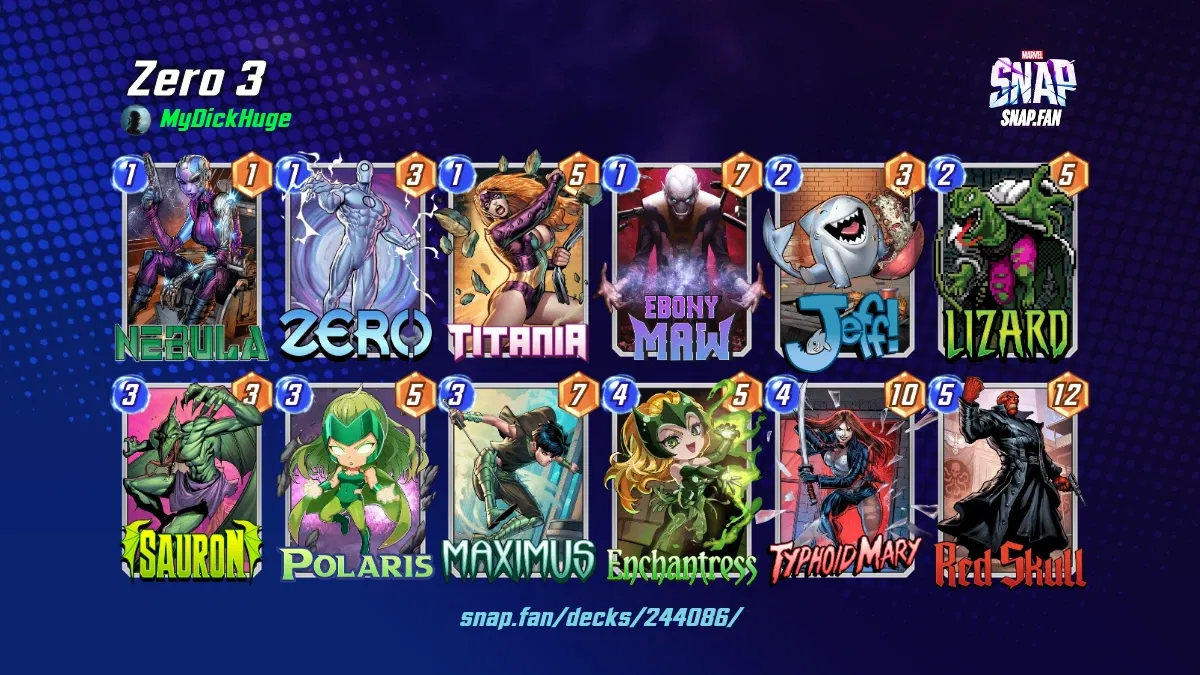 Zero 3 by MyDickHuge Marvel Snap Decks snap.fan