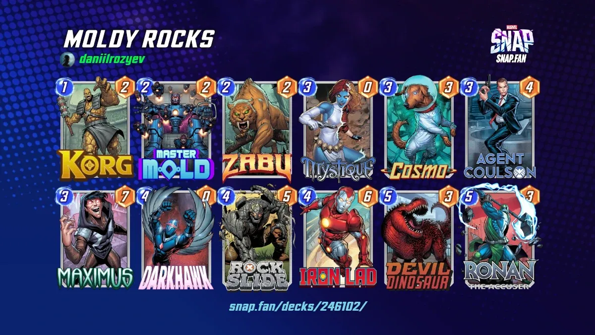 MOLDY ROCKS by daniilrozyev - Marvel Snap Decks - snap.fan