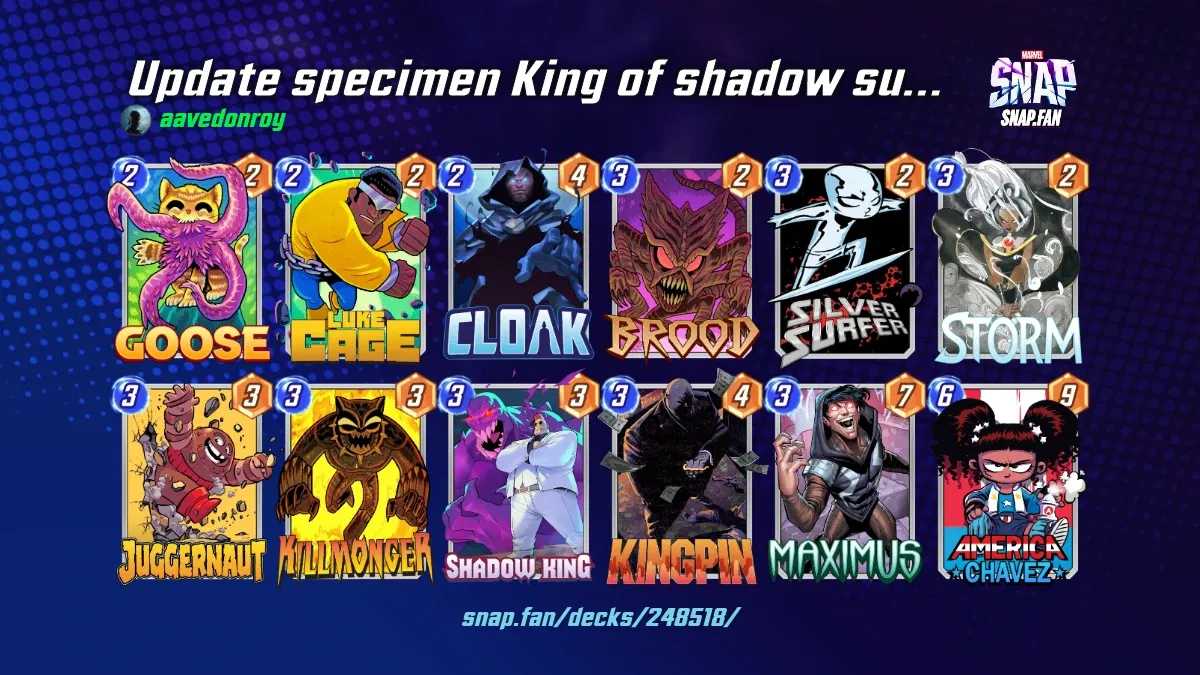 Update specimen King of shadow surfering by aavedonroy Marvel Snap Decks snap.fan