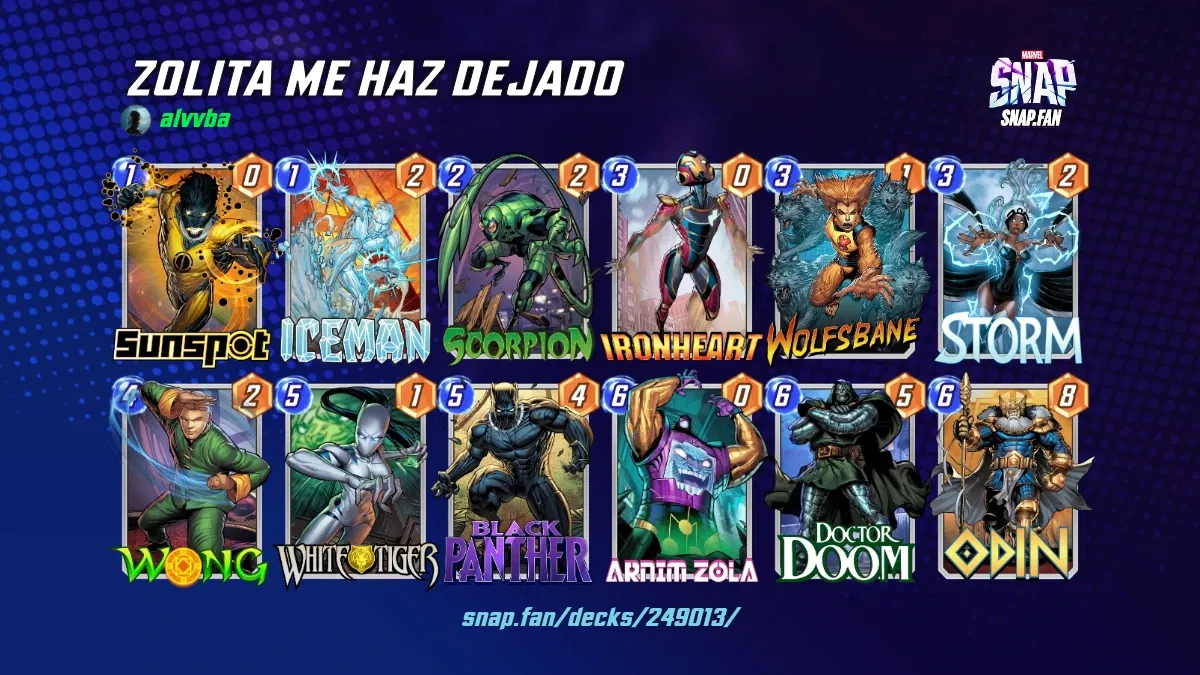 ZOLITA ME HAZ DEJADO by alvvba Marvel Snap Decks snap.fan