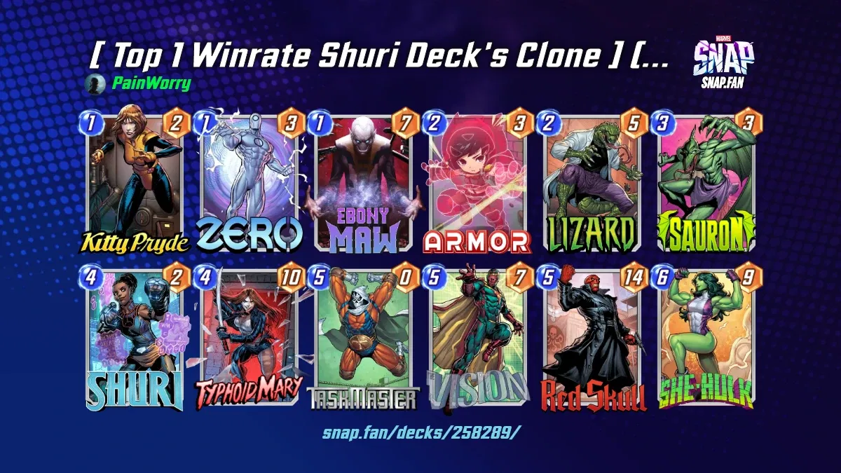 [ Top 1 Winrate Shuri Deck's Clone ] (10 sample game test ️) by