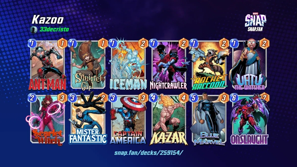 Kazoo by 33decristo Marvel Snap Decks snap.fan