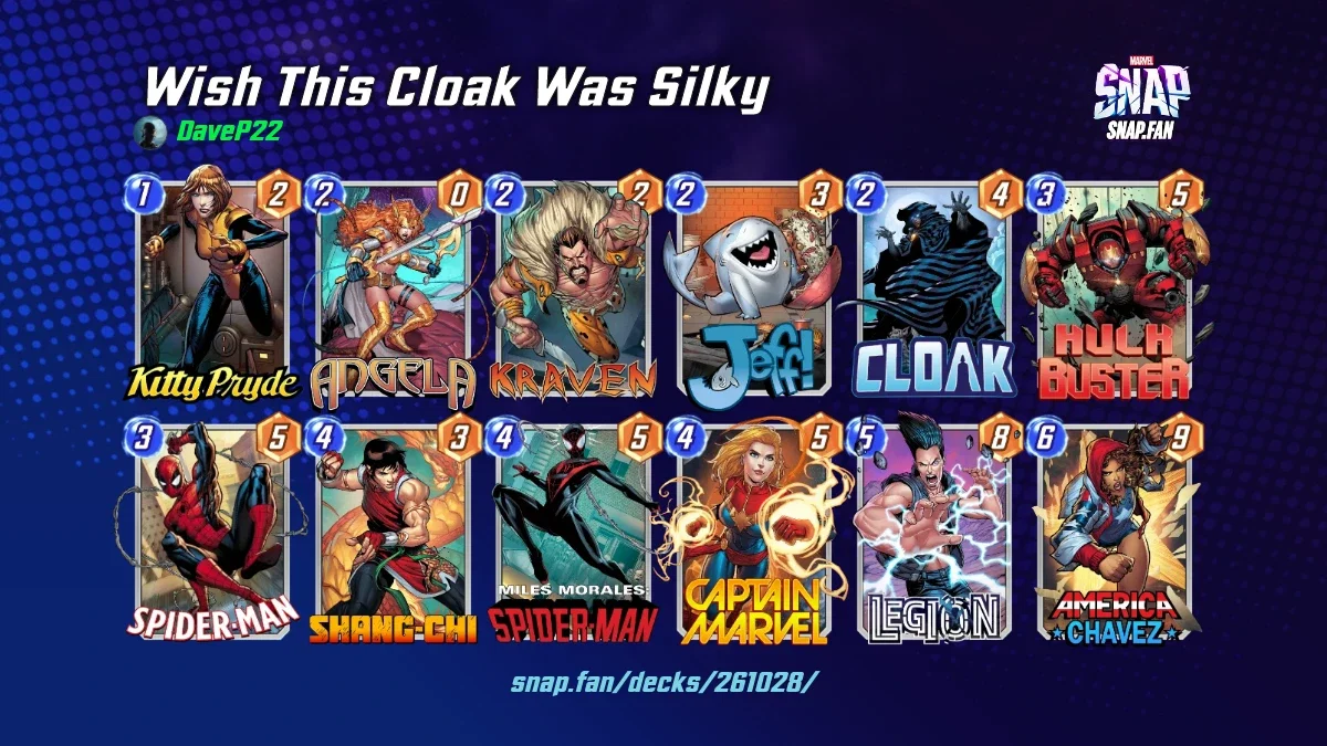 Wish This Cloak Was Silky by DaveP22 - Marvel Snap Decks - snap.fan