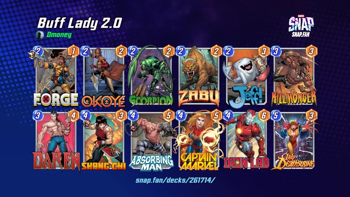 Buff Lady 2.0 by Dmoney - Marvel Snap Decks - snap.fan