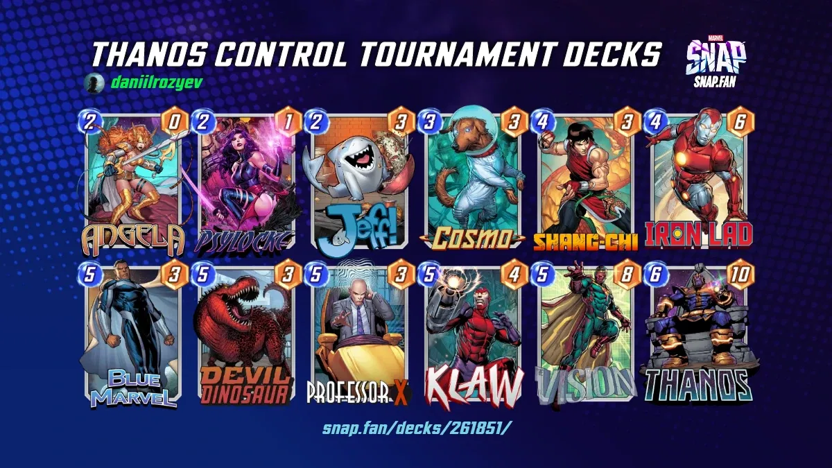 THANOS CONTROL TOURNAMENT DECKS by daniilrozyev Marvel Snap Decks snap.fan