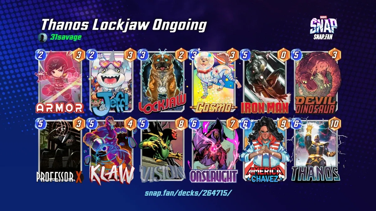 Thanos Lockjaw Ongoing by 31savage Marvel Snap Decks snap.fan