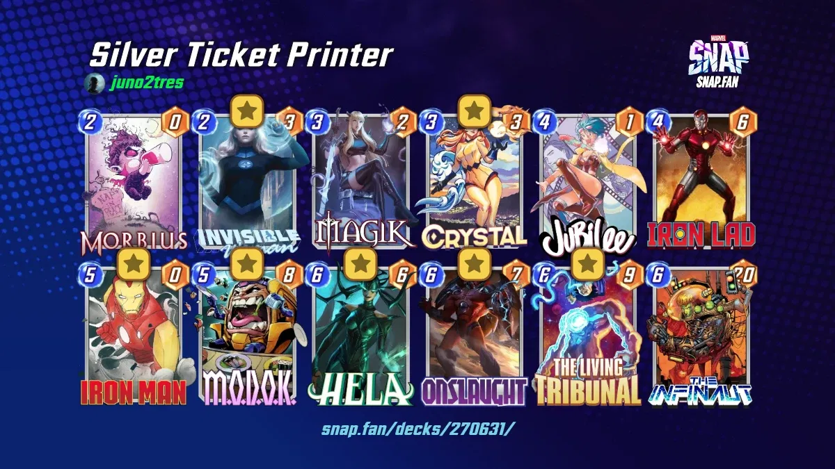 Silver Ticket Printer by juno2tres - Marvel Snap Decks - snap.fan