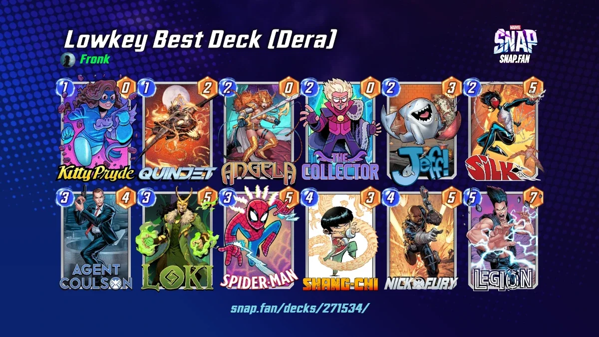 Snapping Decks Lowkey Best Deck (Dera) by Fronk - Marvel Snap Decks - snap.fan