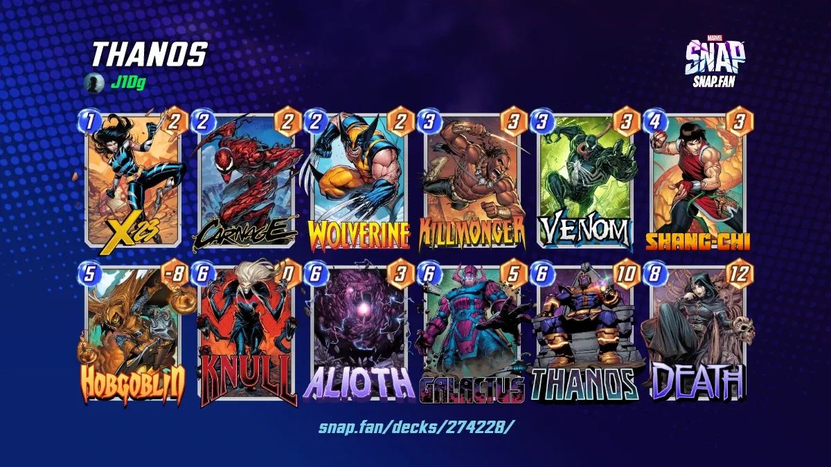 THANOS by J1Dg Marvel Snap Decks snap.fan