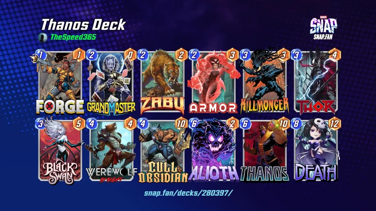 Thanos Deck by TheSpeed365 Marvel Snap Decks snap.fan