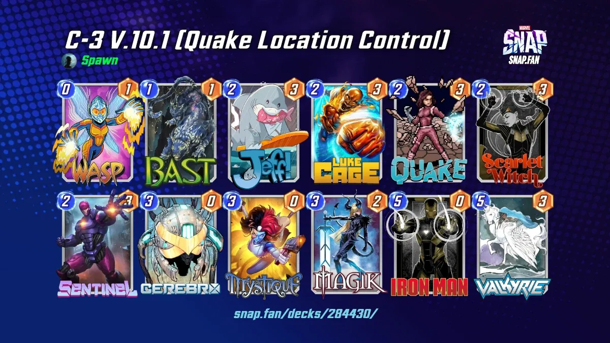 C-3 V.10.1 (Quake Location Control) by Spawn - Marvel Snap Decks - snap.fan