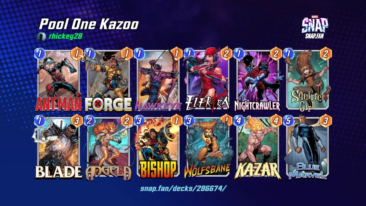 Pool One Kazoo by rhickey28 Marvel Snap Decks snap.fan