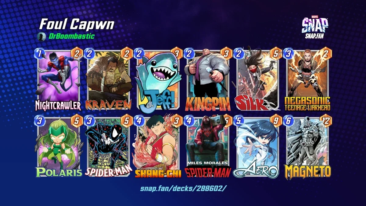 Foul Capwn by DrBoombastic - Marvel Snap Decks - snap.fan