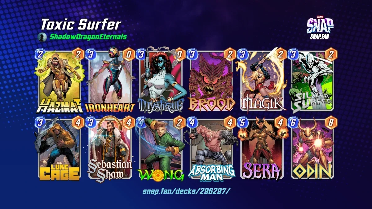Toxic Surfer by ShadowDragonEternals - Marvel Snap Decks - snap.fan