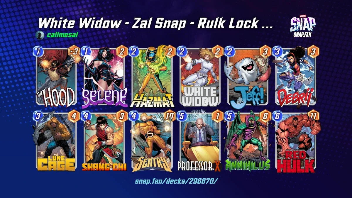 White Widow - Zal Snap - Rulk Lock down by callmesal - Marvel Snap ...
