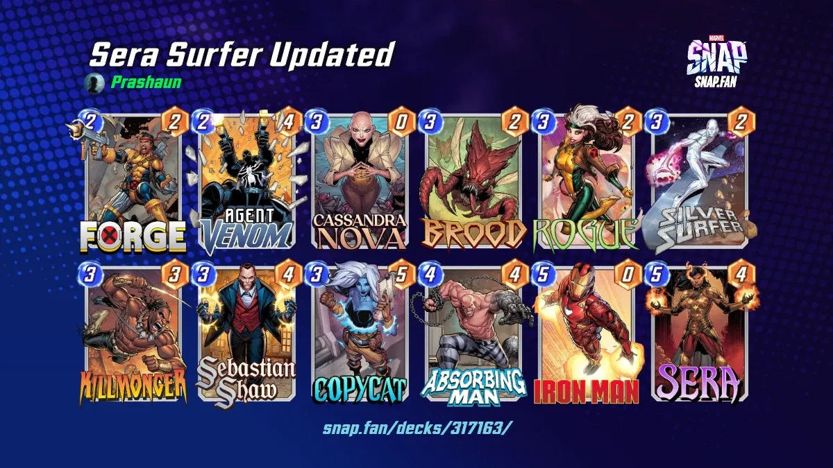 Sera surfer updated by prashaun marvel snap decks snap fan
