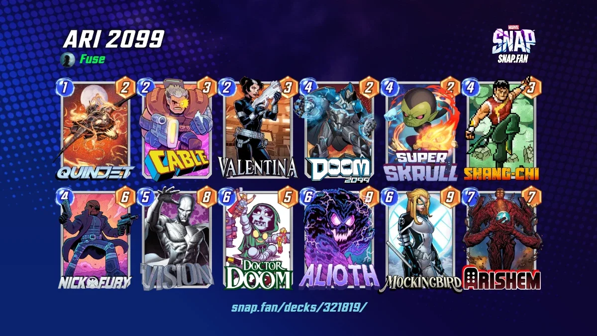 ARI 2099 by Fuse - Marvel Snap Decks - snap.fan