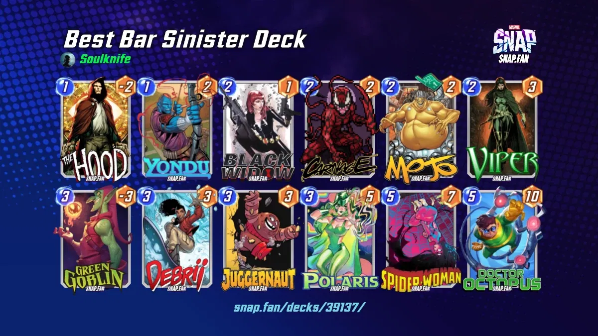 Best Bar Sinister Deck by Soulknife Marvel Snap Decks snap.fan