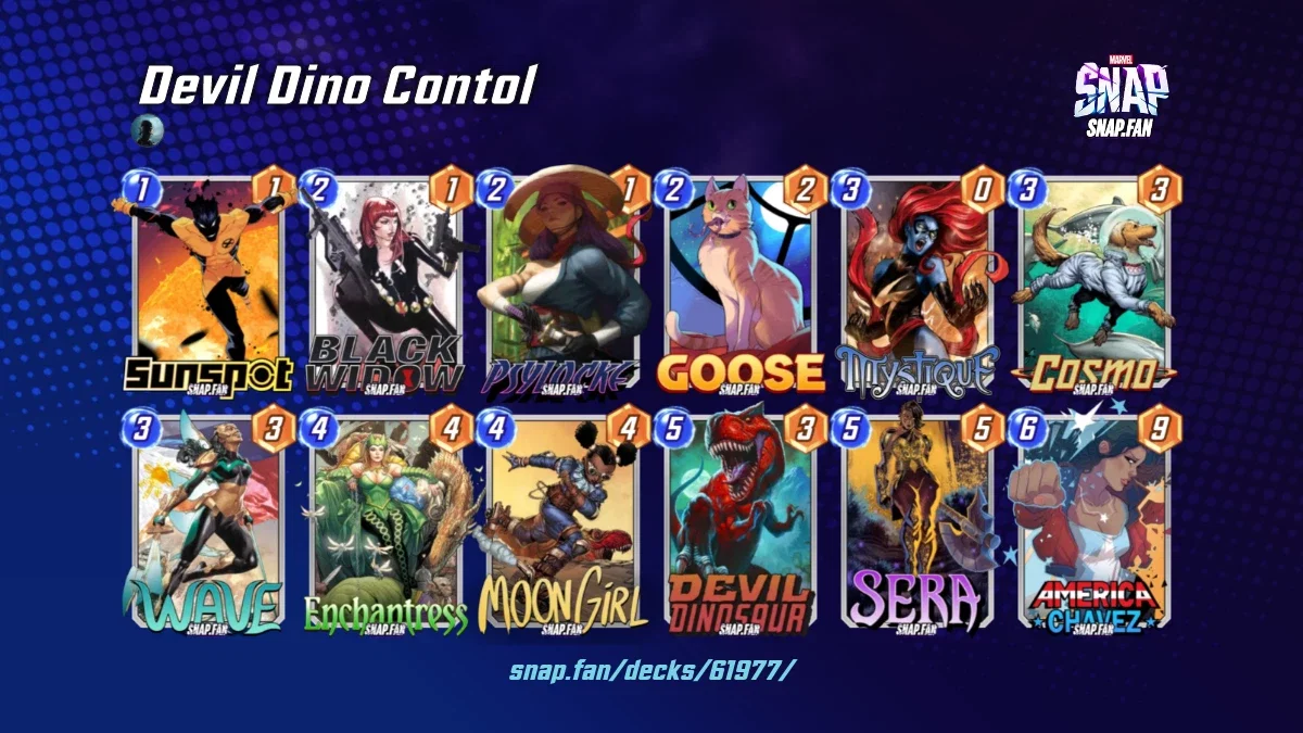 Contol Devil Devil Dino Contol by None - Marvel Snap Decks - snap.fan