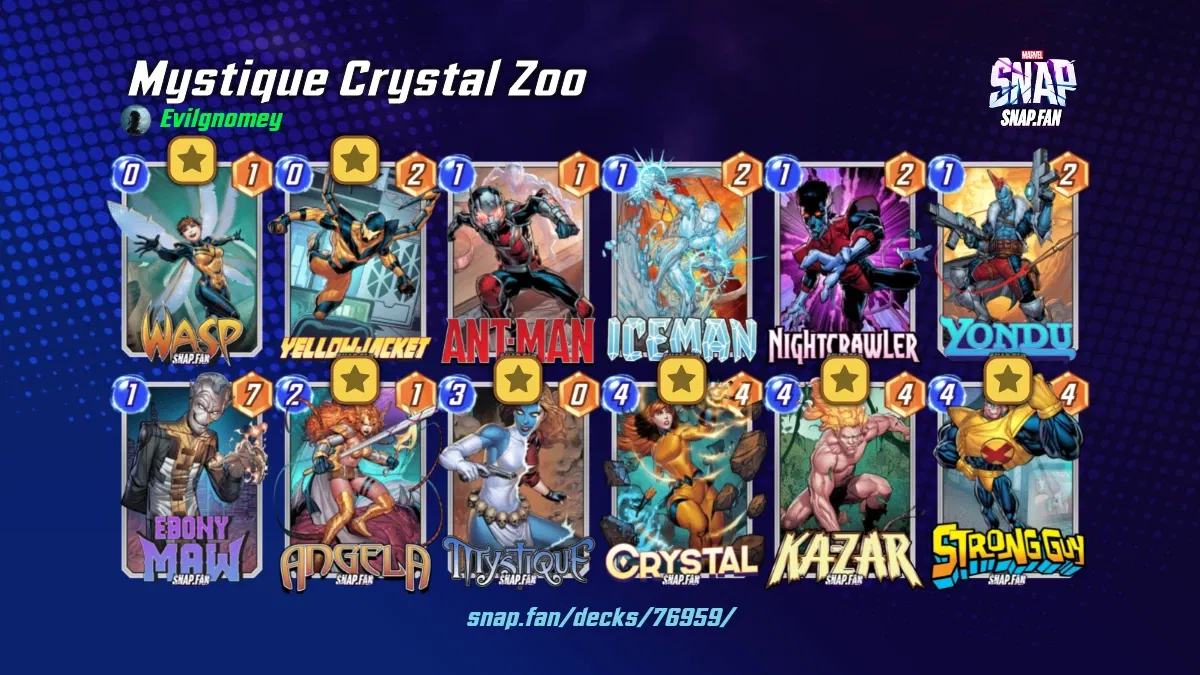 Mystique Crystal Zoo by Evilgnomey Marvel Snap Decks snap.fan